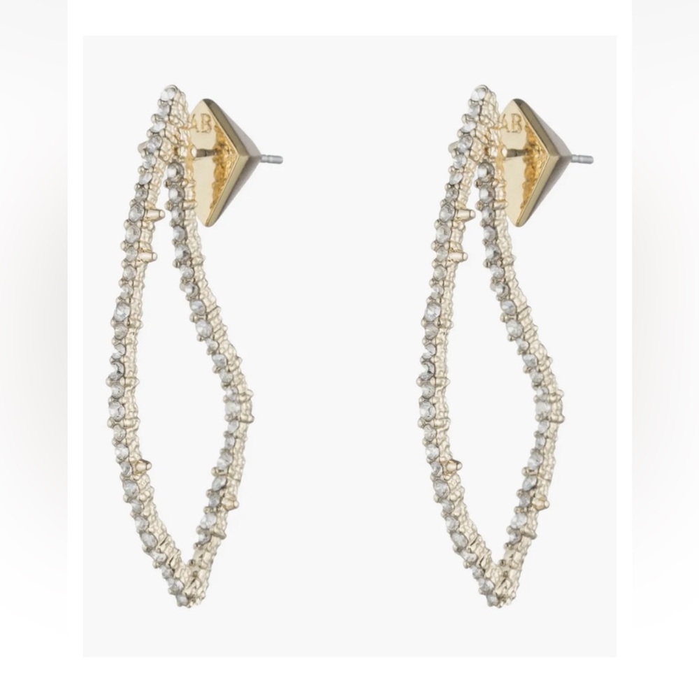 Alexis Bittar Gold and Clear Crystal Loop Earrings